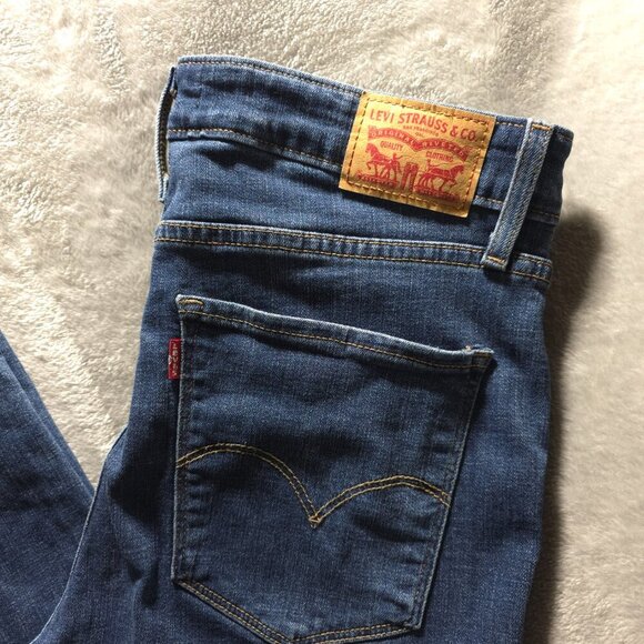 Levi's‎ 721 High Rise Skinny Jeans Distressed Ripped Denim W31 L30 - Picture 3 of 7